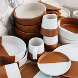 Waylon Hand Dipped Mug - Brown/White - 16 oz