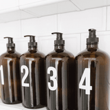 Glass Amber Liquid Pumps Numbers